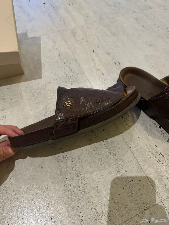 حذاء شرقي من بلان ( نعال ) جلد نعام طبيعي 0