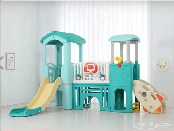 زحليقه مع 2كوخ وممر وملعب داخلي  للالطفال بلاستيكية 21