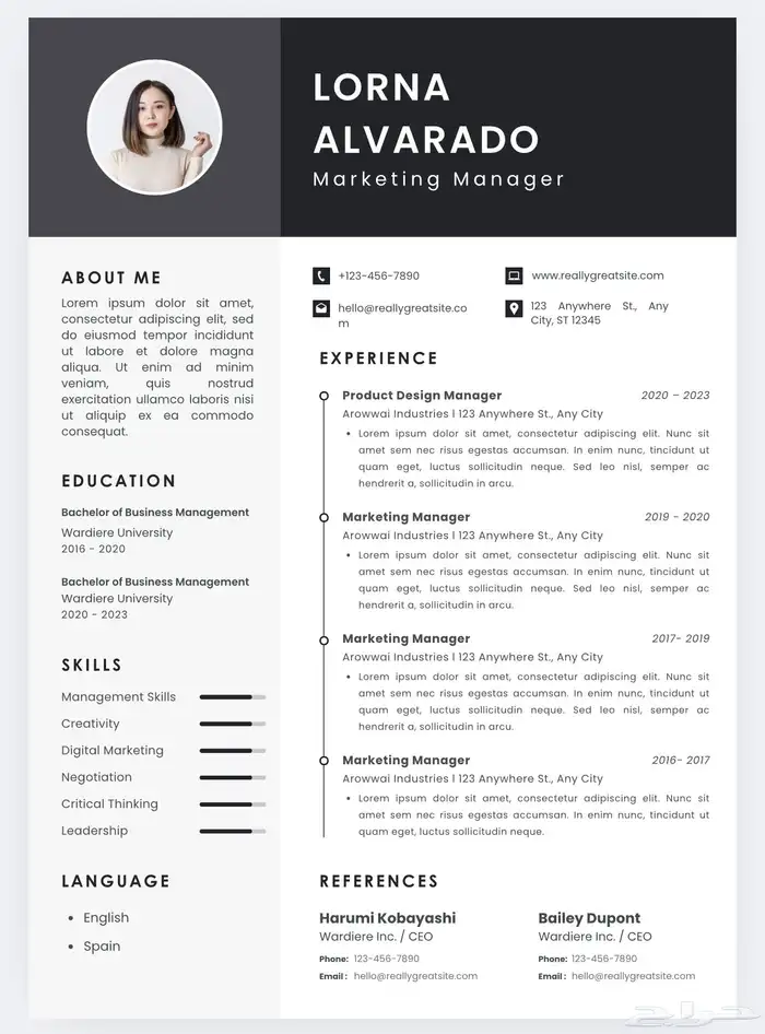 تصميم سيرة ذاتية CV احترافية 9