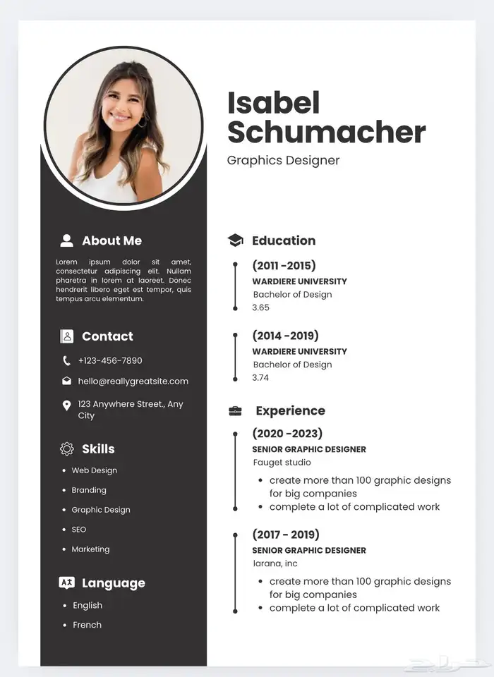 تصميم سيرة ذاتية CV احترافية 17