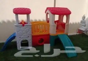 زحليقه مع 2كوخ وممر وملعب داخلي  للالطفال بلاستيكية 3