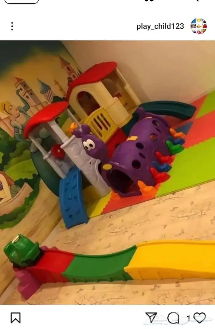 زحليقه مع 2كوخ وممر وملعب داخلي  للالطفال بلاستيكية 10