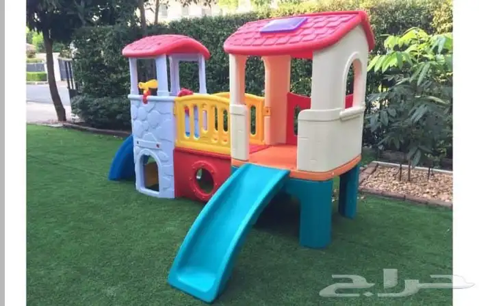 زحليقه مع 2كوخ وممر وملعب داخلي  للالطفال بلاستيكية 5