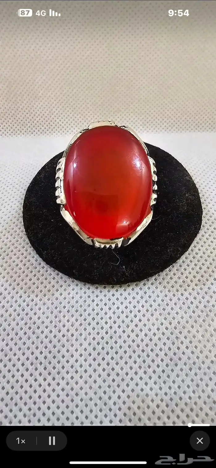 خاتم عقيق احمر 1