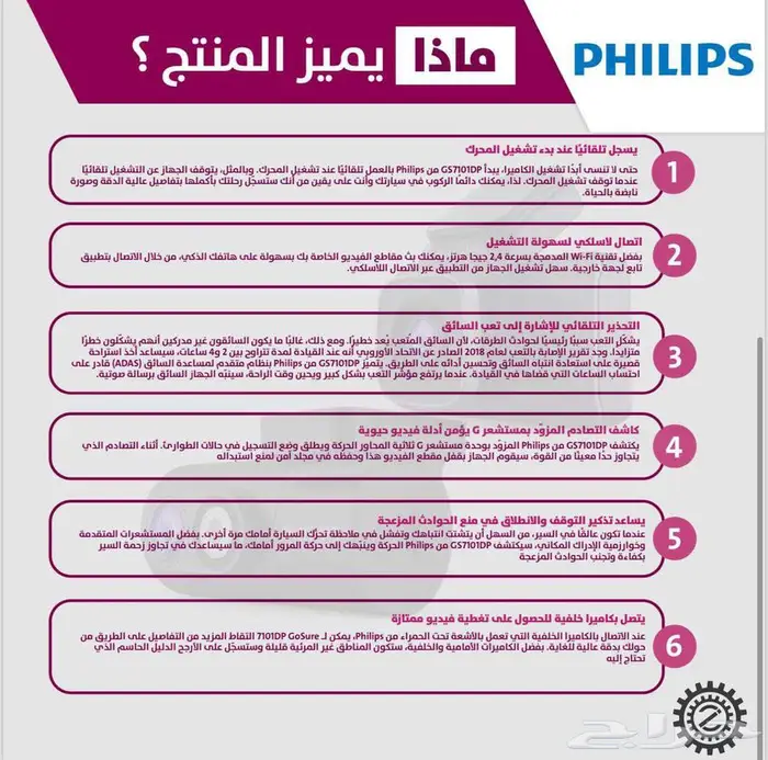 فيليبس داش كام كاميرا 4K Ultra HD أمامية وخلفية Philips 3