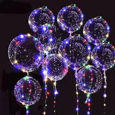 بالونات مضيئة للبيع بالدرزن شفاف وملون 2
