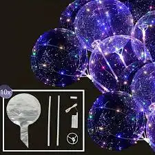 بالونات مضيئة للبيع بالدرزن شفاف وملون 0