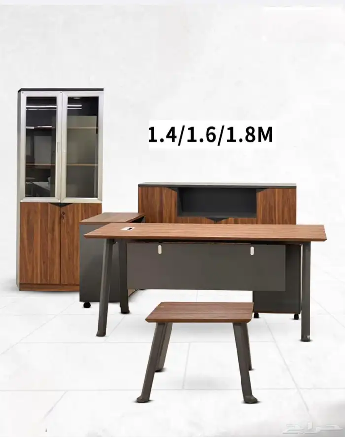 مكاتب طقم سكرتاريه و دولاب خشب مكتب موظفين مقاس وسط و كراسي 26