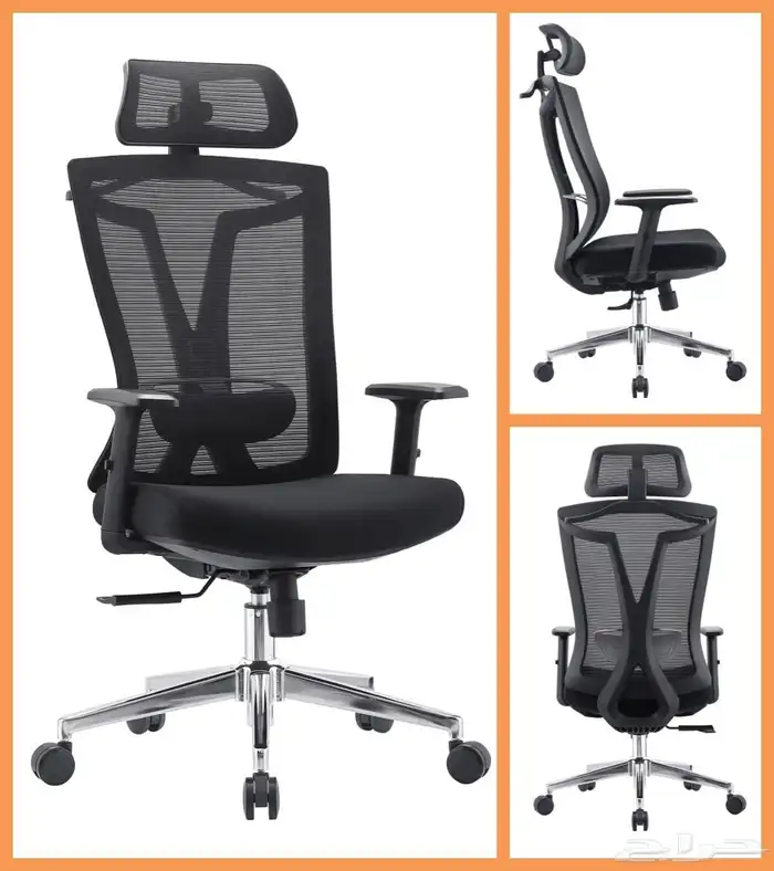 new office fabric chairs جديد كراسي مكتب شبك دوار و ثابت 6