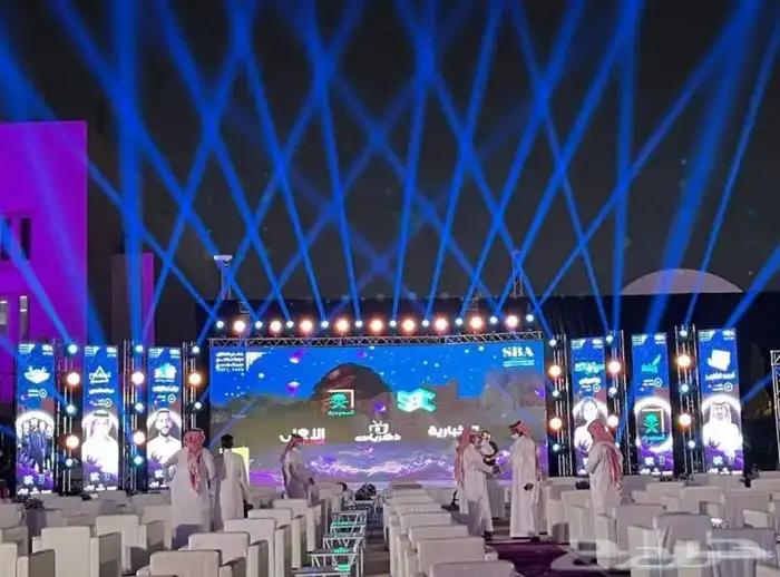 شاشات ايضاءة سيتي كلر سماعات مايك منبر مسرح شرار مدفع ورق 3