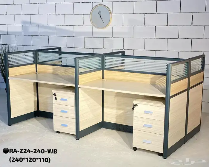 مكتب طقم مع دولاب خشب و مكاتب سكرتارية موظفين و كراسي مكتبي 48
