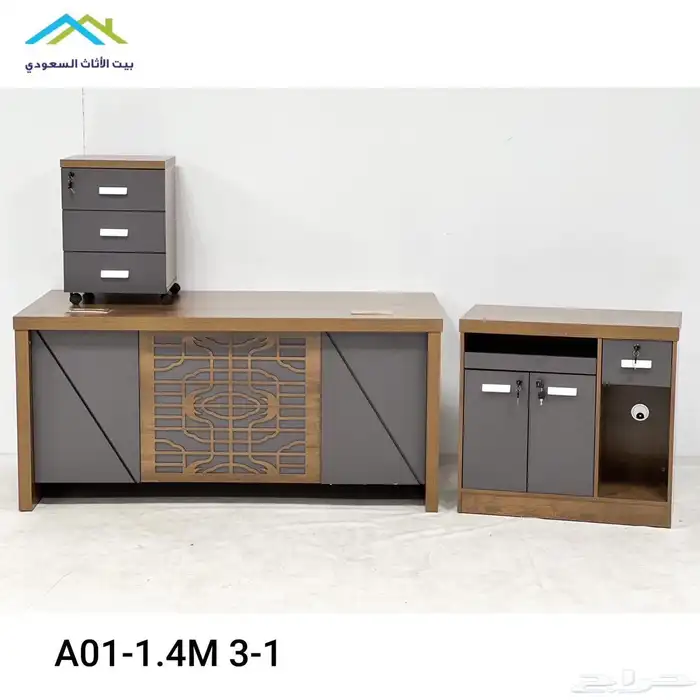 مكتب طقم مع دولاب خشب و مكاتب سكرتارية موظفين و كراسي مكتبي 10