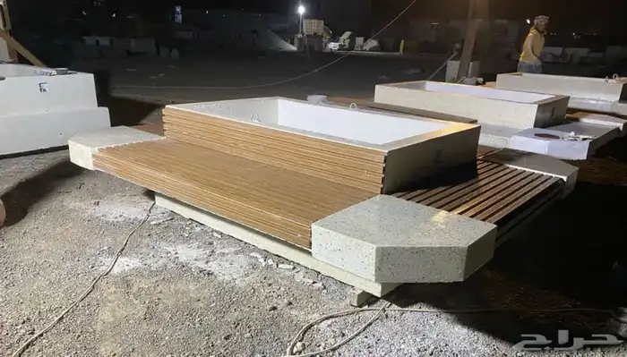 كراسي خرسانية جلسات حدائق مصدات تجميلية 27