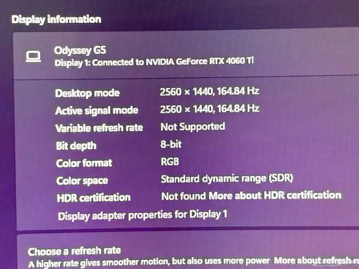 شاشه للبيع ساسمونج 2k (165hz) 1