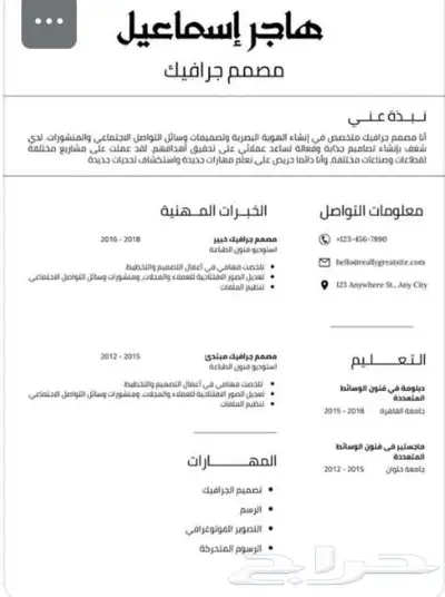 تصاميم سيفي CV بطرق احترافيه ب نظام Ats فقط 0