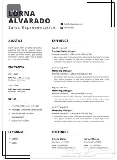 تصاميم سيفي CV بطرق احترافيه ب نظام Ats فقط 3