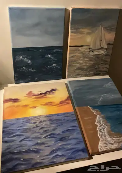لوحات مرسومه يدويا باستخدام الوان زيتيه واكريليك 0