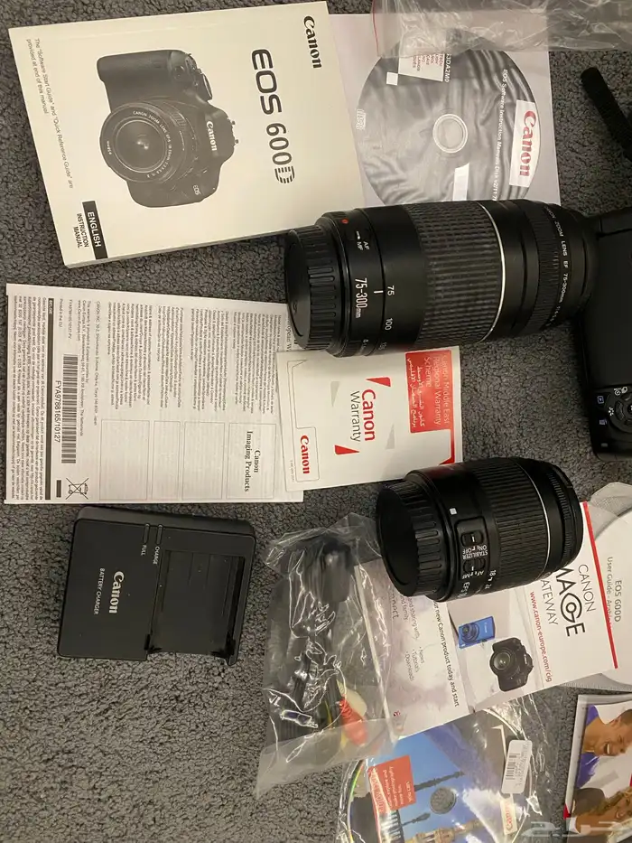 كاميرا Canon EOS 600D   عدستين بحالة ممتازة وكاملة أغراضها 0