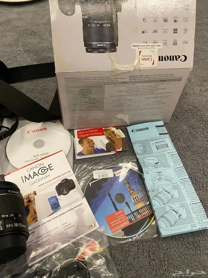 كاميرا Canon EOS 600D   عدستين بحالة ممتازة وكاملة أغراضها 2