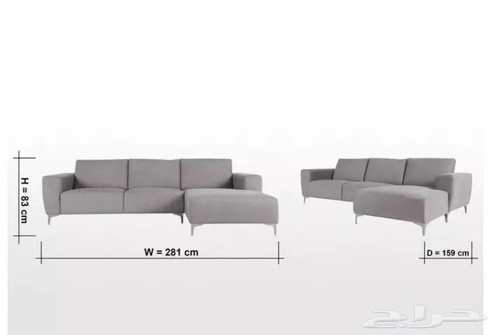 كنبة ركنية ( يمين )   كنب مفرد مودرن للبيع بالاحساء 1