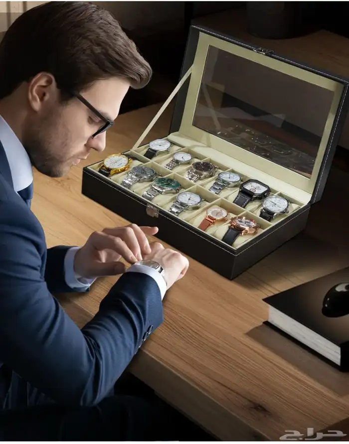 حافظة منظمة ساعات تسع 12 ساعة جلد البولي يورثيرين 1