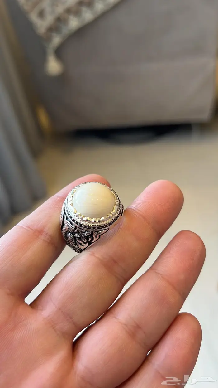 خاتم عاج طبيعي حجم راهي 2