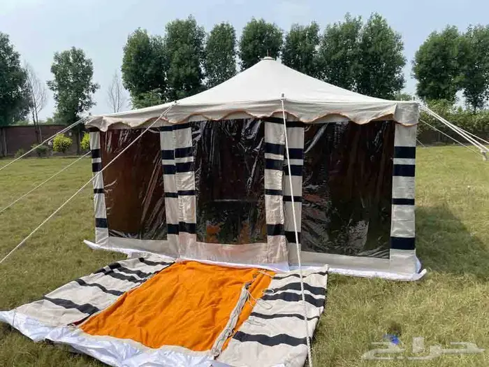 خيام نجد مخطط رواق شفاف 4x4 ياردة من السنيدي للخيام 1