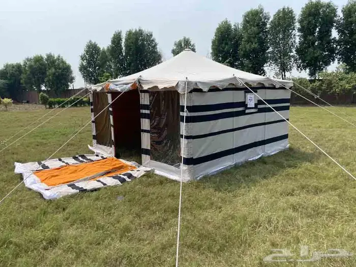 خيام نجد مخطط رواق شفاف 4x4 ياردة من السنيدي للخيام 2