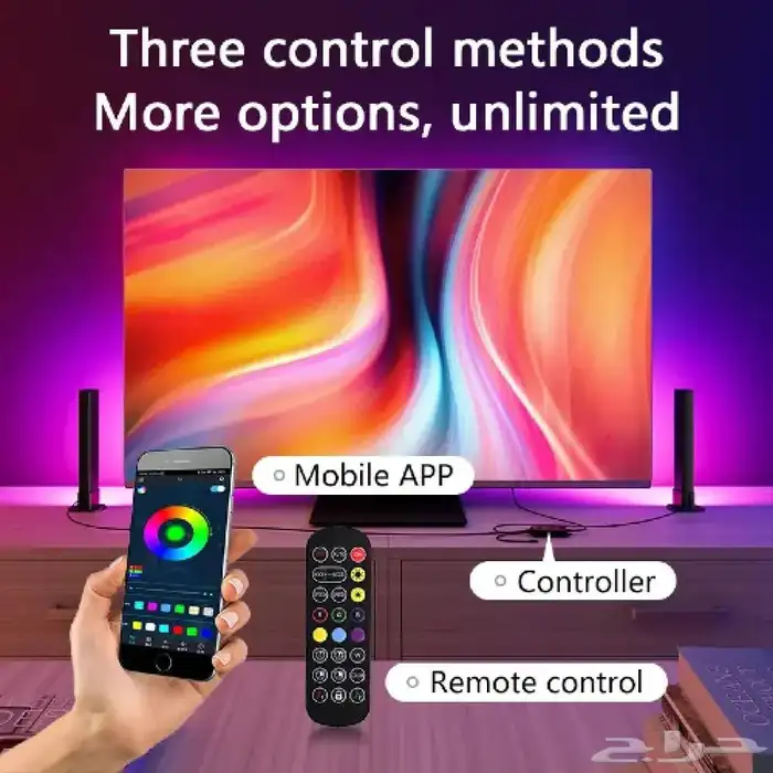 اضاءة مكتبية RGB الملونة بطول يصل حتى 25cm   حبتين   VERTIK 5