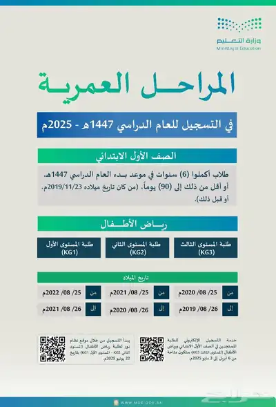 تسجيل طلاب اول ابتدائي وطلاب الروضه 0