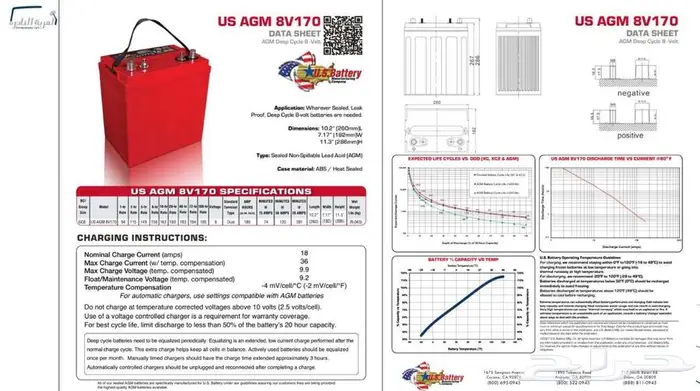 بطاريات 8V جافه تستخدم لعربات قولف كار. 3