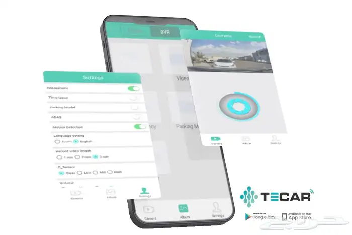 تيكار داش كام 2K كاميرتين مع تتبع WIFI تصوير 24ساعة APP 5