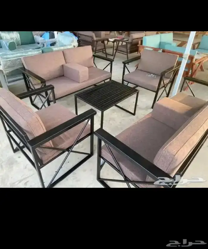كراسي خارجية طقم حديد او خشب 2