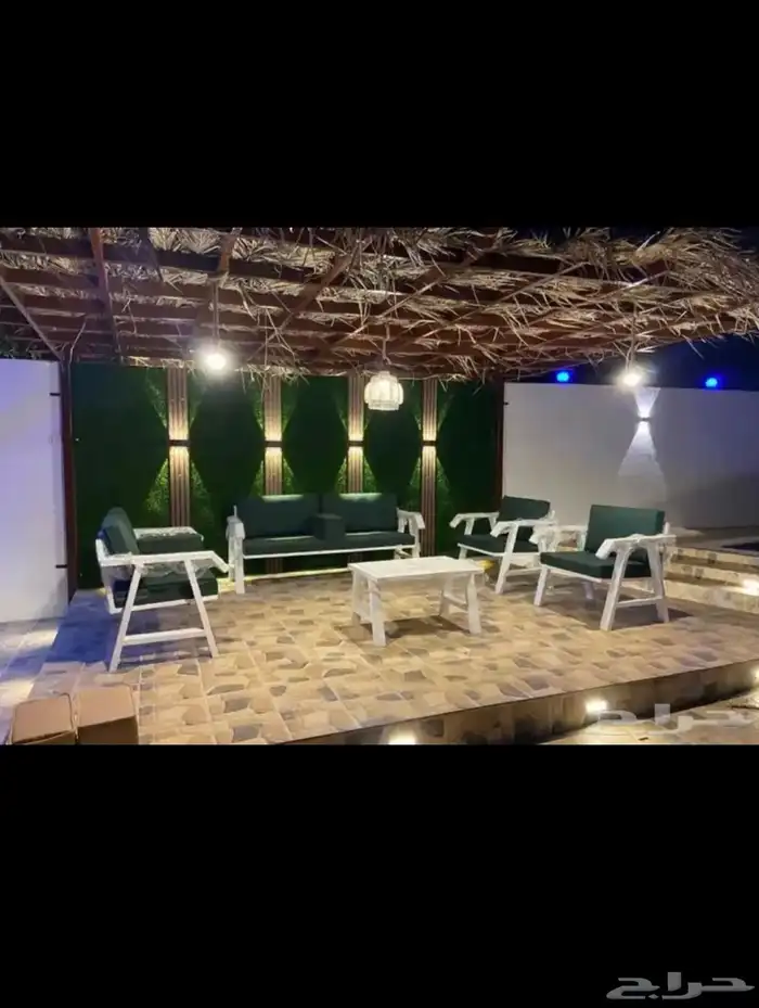 كراسي خارجية طقم حديد او خشب 0