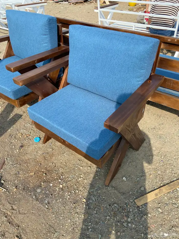 كراسي خارجية طقم حديد او خشب 8