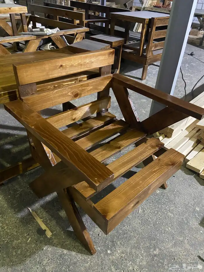 كراسي خارجية طقم حديد او خشب 43