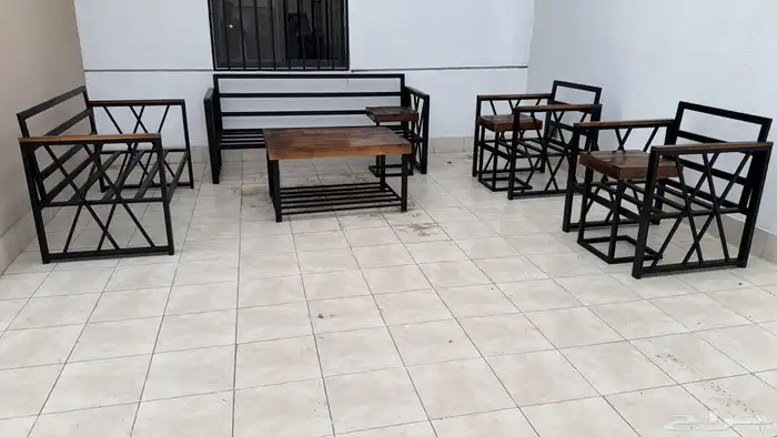 كراسي خارجية طقم حديد او خشب 34