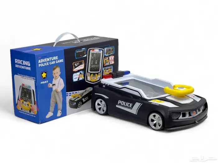 سيارة رالي للأطفال بمقود تفاعلي - لعبه سيارة بتصميم شرطة 7