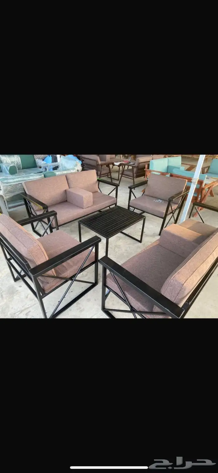 كراسي خارجية طقم حديد او خشب 3