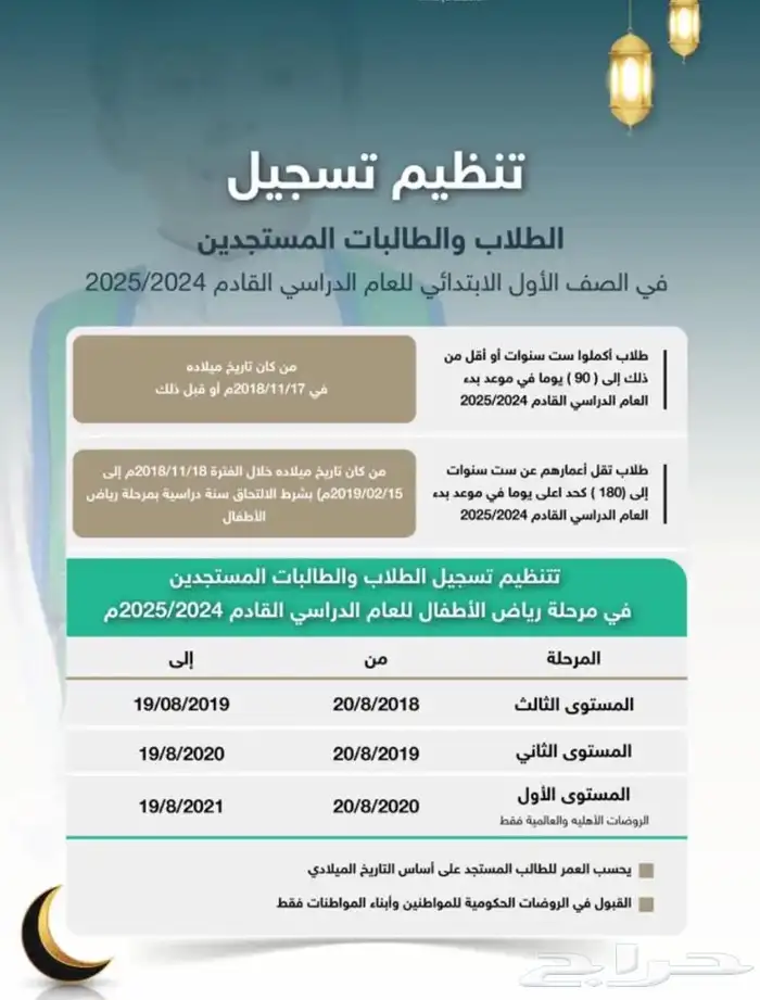 تسجيل نور اول ابتدئي وروضه 0