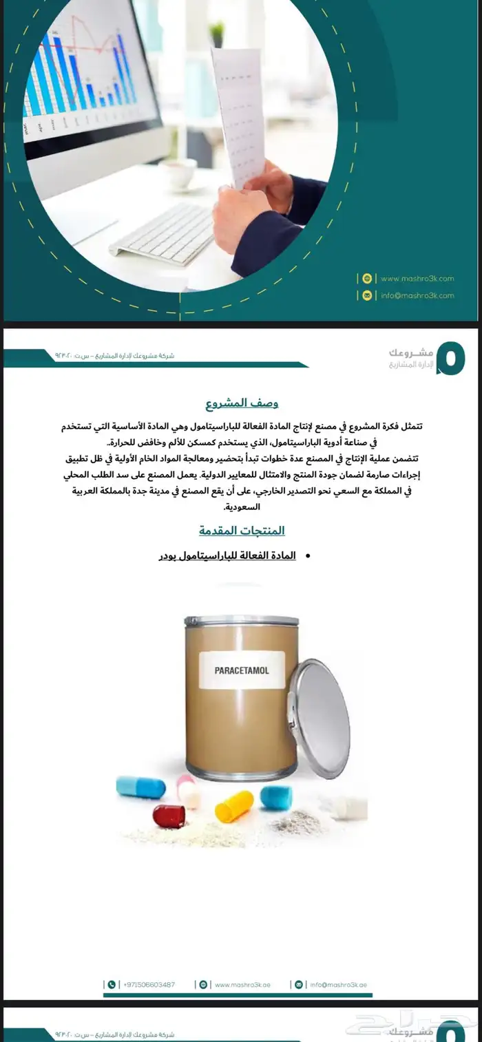 دارسة جدوى مصنع خط إنتاج المادة الدوائية ( باراسيتامول ) 8