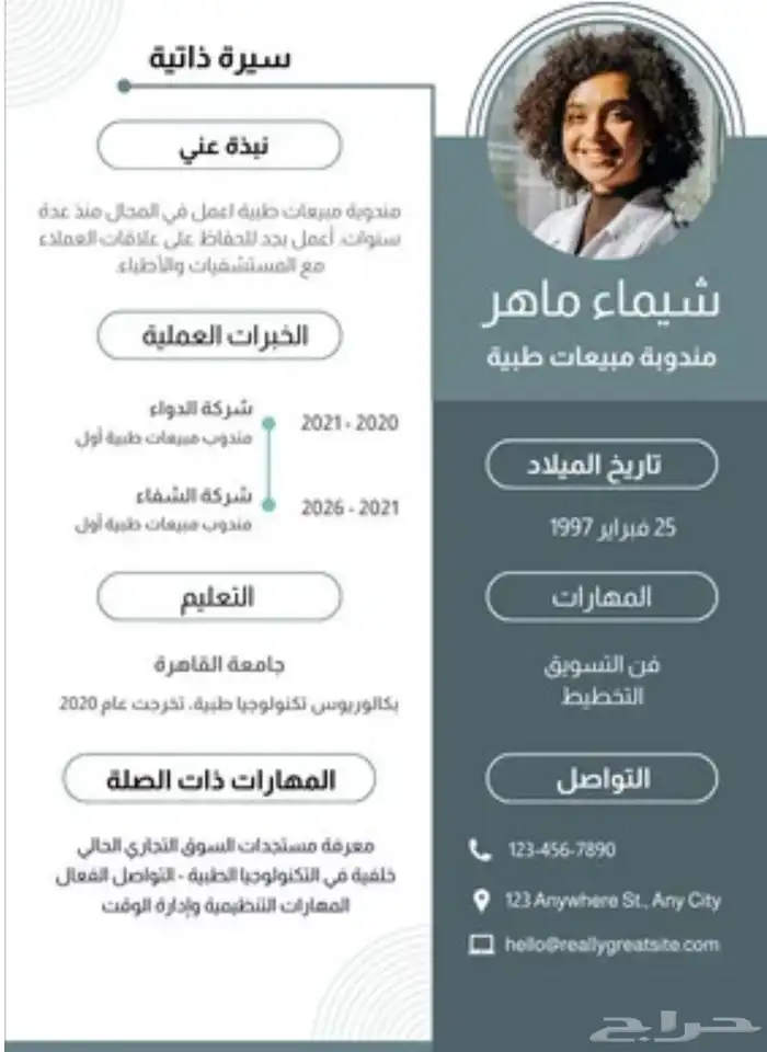 تصميم سيرة ذاتية احترافية 1