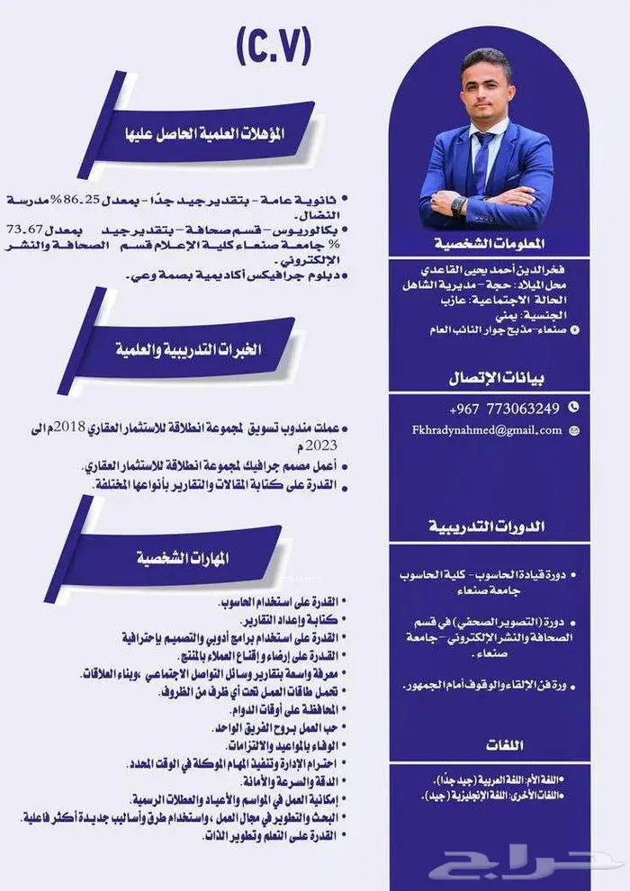 خدمة انشاء وتصميم السيرة الذاتية CV الاحترافية بنظام ATS 3