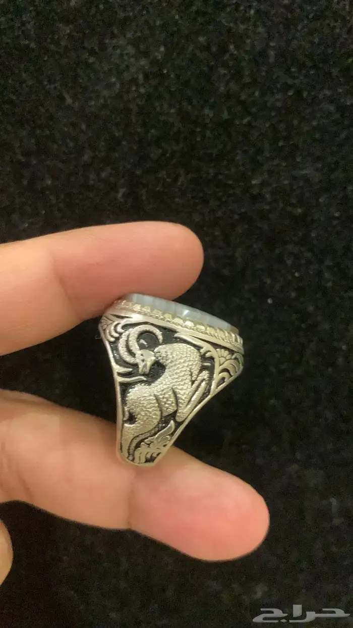 خاتم عقيق يماني شجري للبيع 4