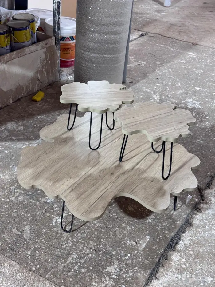 طاولات تقديم فاخرة خشب شجر 9