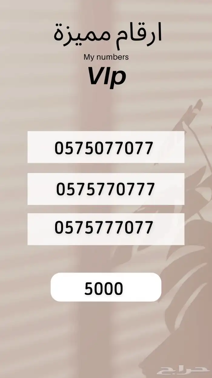 ارقام مميرة 7