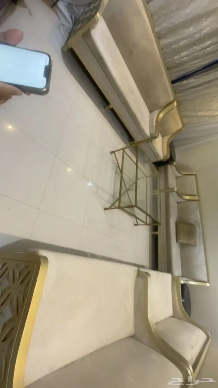 كنب 8 قطع كلاسيكي مع طاوله زجاج 1