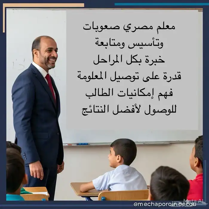 معلم مصري صعوبات وتأسيس ومتابعة 0