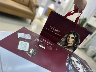 بكج تغلفي عباية طباعة اكياس ليبل قماش ورق تغليف كرت شكر 1