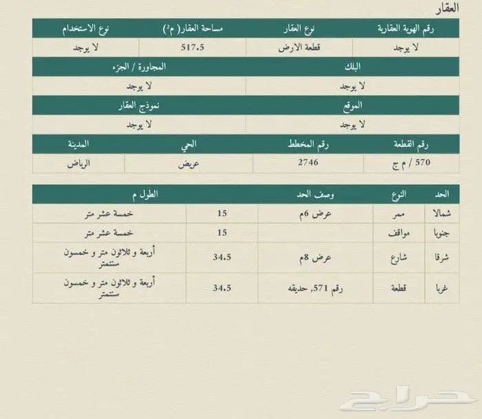 للبيع أرض بحي عريض بالرياض 0
